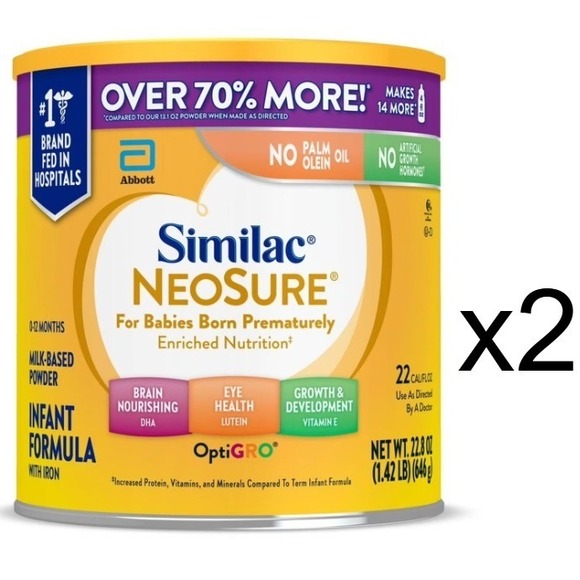 Similac Neosure Infant Formula Milk Based Powder 2-Pack 131 Oz Each Health Baby - Picture 1 of 6